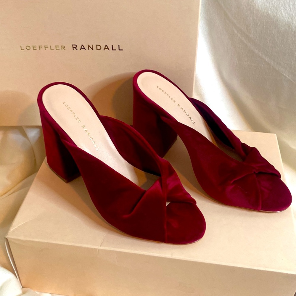 Loeffler Randall Lauren Red Velvet Valentine heels